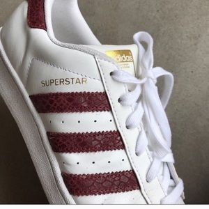 Snakeskin Superstar Sneakers Burgundy adidas